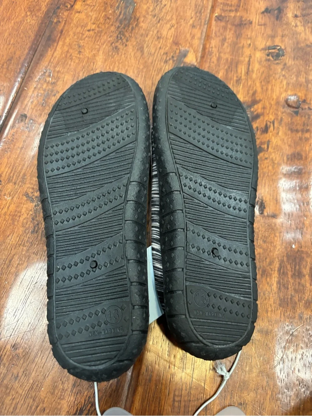 Cat & Jack Kids Water Shoes Slip On Black Gray Striped Size 13 NWT